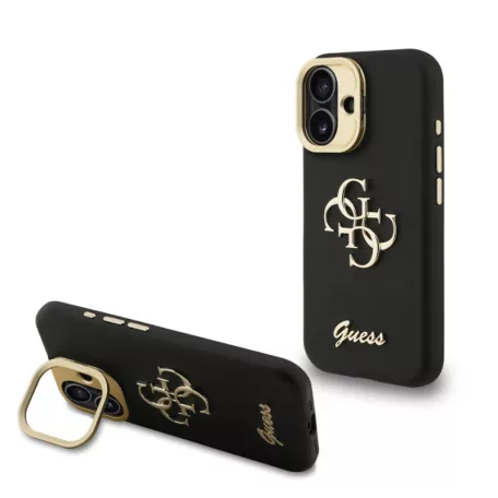 Guess PU Grained 4G Stand Apple iPhone 17 Pro (6.3) hátlapvédő tok fekete (GUHCP17LPCS4GSK)