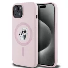 Karl Lagerfeld Liquid Silicone Karl and Choupette Apple iPhone 17 Air (6.6) MagSafe hátlapvédő tok pink (KLHMP17MSCMKCRHP)