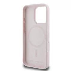   Karl Lagerfeld Liquid Silicone Karl and Choupette Apple iPhone 17 Pro (6.3) MagSafe hátlapvédő tok pink (KLHMP17LSCMKCRHP)