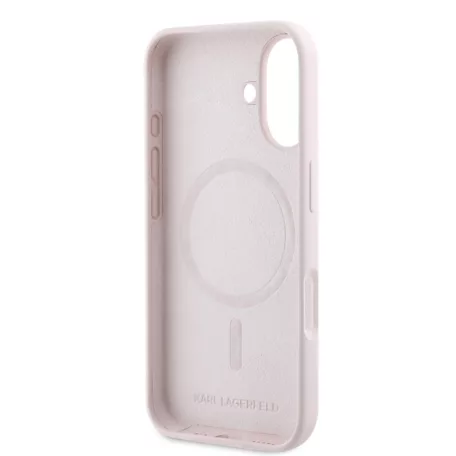 Karl Lagerfeld Liquid Silicone Double Heads Apple iPhone 17 (6.3) MagSafe hátlapvédő tok pink (KLHMP17SSKCHPPLP)