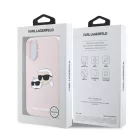 Karl Lagerfeld Liquid Silicone Double Heads Apple iPhone 17 Pro (6.3) MagSafe hátlapvédő tok pink (KLHMP17LSKCHPPLP)