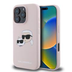   Karl Lagerfeld Liquid Silicone Double Heads Apple iPhone 17 Pro Max (6.9) MagSafe hátlapvédő tok pink (KLHMP17XSKCHPPLP)