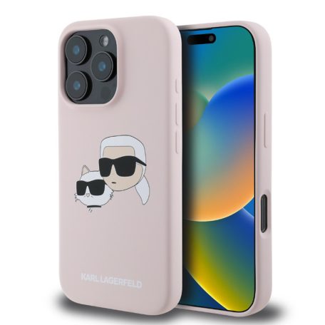 Karl Lagerfeld Liquid Silicone Double Heads Apple iPhone 17 Pro Max (6.9) MagSafe hátlapvédő tok pink (KLHMP17XSKCHPPLP)