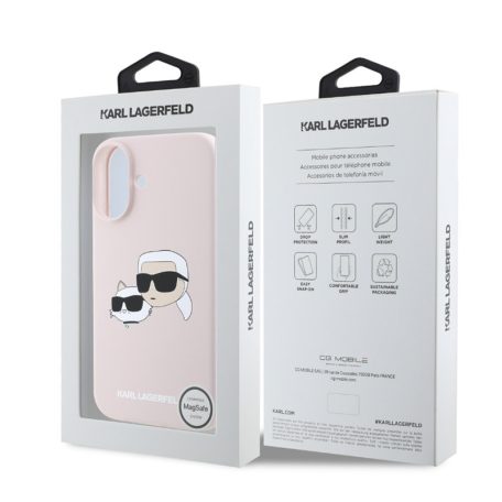 Karl Lagerfeld Liquid Silicone Double Heads Apple iPhone 17 Pro Max (6.9) MagSafe hátlapvédő tok pink (KLHMP17XSKCHPPLP)