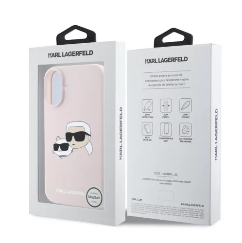Karl Lagerfeld Liquid Silicone Double Heads Apple iPhone 17 Pro Max (6.9) MagSafe hátlapvédő tok pink (KLHMP17XSKCHPPLP)
