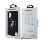 Karl Lagerfeld Liquid Silicone Karl and Choupette Apple iPhone 17 Air (6.6) MagSafe hátlapvédő tok fekete ( )