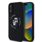 Karl Lagerfeld Liquid Silicone Karl and Choupette Apple iPhone 17 Pro (6.3) MagSafe hátlapvédő tok fekete (KLHMP17LSCMKCRHK)