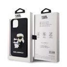 Karl Lagerfeld 3D Rubber Karl and Choupette Apple iPhone 17 Pro (6.3) hátlapvédő tok fekete (KLHCP17L3DRKCNK)