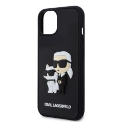   Karl Lagerfeld 3D Rubber Karl and Choupette Apple iPhone 17 Pro Max (6.9) hátlapvédő tok fekete (KLHCP17X3DRKCNK)