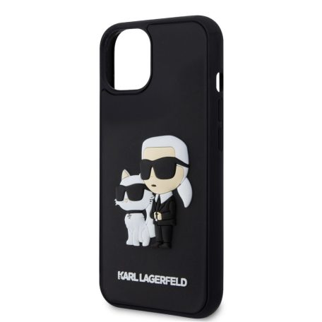 Karl Lagerfeld 3D Rubber Karl and Choupette Apple iPhone 17 Pro Max (6.9) hátlapvédő tok fekete (KLHCP17X3DRKCNK)