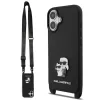 Karl Lagerfeld Crossbody Popruh Metal Karl and Choupette Apple iPhone 17 (6.3) hátlapvédő tok fekete (KLHCP17SSAKCPBK)