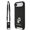 Karl Lagerfeld Crossbody Popruh Metal Karl and Choupette Apple iPhone 17 Air (6.6) hátlapvédő tok fekete (KLHCP17MSAKCPBK)