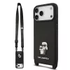 Karl Lagerfeld Crossbody Popruh Metal Karl and Choupette Apple iPhone 17 Pro (6.3) hátlapvédő tok fekete (KLHCP17LSAKCPBK)