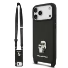 Karl Lagerfeld Crossbody Popruh Metal Karl and Choupette Apple iPhone 17 Pro Max (6.9) hátlapvédő tok fekete (KLHCP17XSAKCPBK)