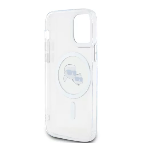 Karl Lagerfeld IML K&CH Heads Metal Frame MagSafe Apple iPhone 17 (6.3) hátlapvédő tok átlátszó (KLHMP17SHLSKCH)