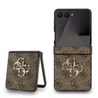 Guess PU 4G Metal Logo Samsung F766B Galaxy Z Flip 7 hátlapvédő tok barna (GUHCZF74GMGBR)