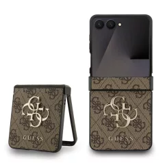  Guess PU 4G Metal Logo Samsung F766B Galaxy Z Flip 7 hátlapvédő tok barna (GUHCZF74GMGBR)