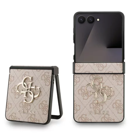 Guess PU 4G Metal Logo Samsung F766B Galaxy Z Flip 7 hátlapvédő tok pink (GUHCZF74GMGPI)