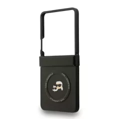   Karl Lagerfeld PU K&CH Heads MagSafe Samsung F766B Galaxy Z Flip 7 hátlapvédő tok fekete (KLHMZF7PSMLRKCK)