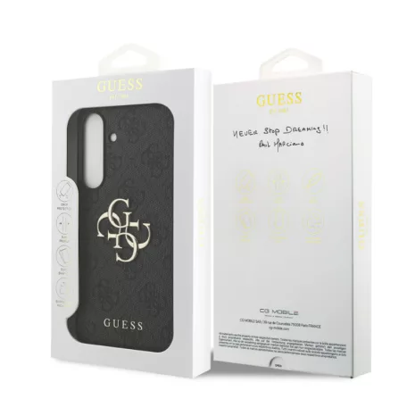 Guess PU 4G Metal Logo Samsung S731B Galaxy S25 FE hátlapvédő tok szürke (GUHCS25FE4GMGGR)