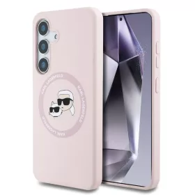   Karl Lagerfeld Liquid Silicone K&CH Heads Samsung S731B Galaxy S25 FE MagSafe hátlapvédő tok pink (KLHMS25SSKCHTCP)