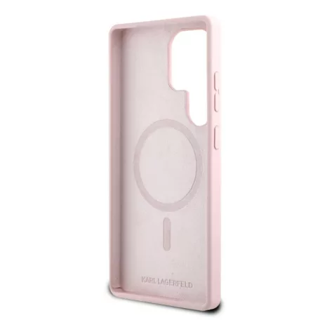 Karl Lagerfeld Liquid Silicone K&CH Heads Samsung S731B Galaxy S25 FE MagSafe hátlapvédő tok pink (KLHMS25SSKCHTCP)
