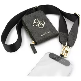   Guess 4G Metal Logo univerzális Crossbody vállpánt és kiegészítő pénztárca, fekete (GUUCNKP4DGMK)