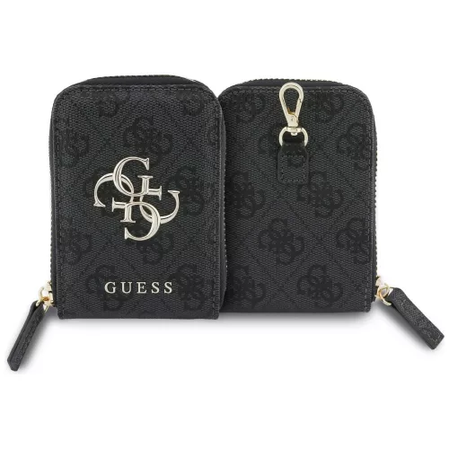 Guess 4G Metal Logo univerzális Crossbody vállpánt és kiegészítő pénztárca, fekete (GUUCNKP4DGMK)