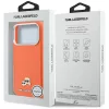 Karl Lagerfeld PU Saffiano Karl and Choupette Head MagSafe Apple iPhone 17 Pro hátlapvédő tok narancssárga (KLHMP17L6PFKCLO)