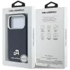 Karl Lagerfeld PU Saffiano Karl and Choupette Head MagSafe Apple iPhone 17 Pro hátlapvédő tok sötétkék (KLHMP17L6PFKCLB)