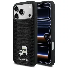   Karl Lagerfeld Rhinestones K&CH Pin Apple iPhone 17 Pro Max hátlapvédő tok fekete (KLHCP17X6PRKCLK)