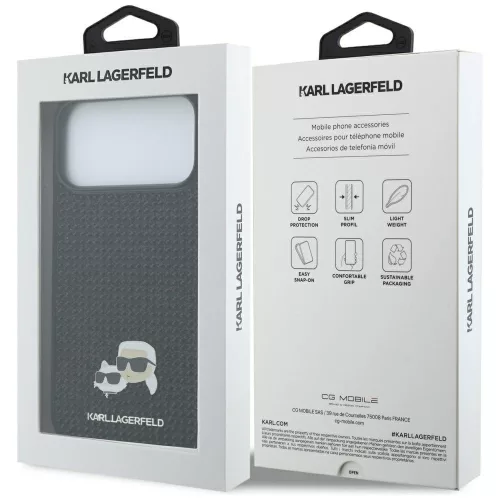 Karl Lagerfeld Rhinestones K&CH Pin Apple iPhone 17 Pro Max hátlapvédő tok fekete (KLHCP17X6PRKCLK)