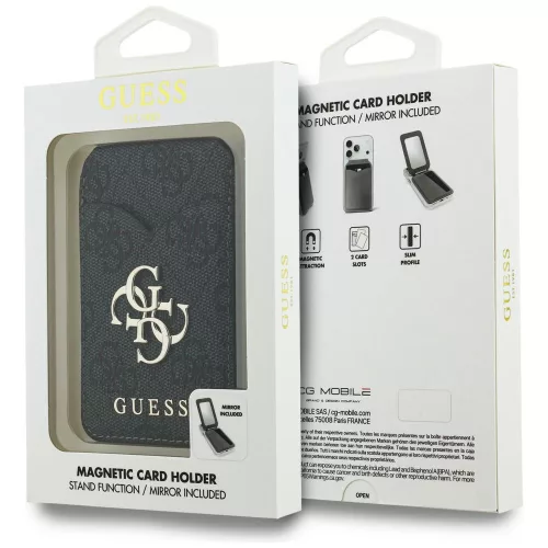 Guess 4G Stand & Mirror Magsafe kártyatartó és állvány, fekete (GUWMSMIP4GK)