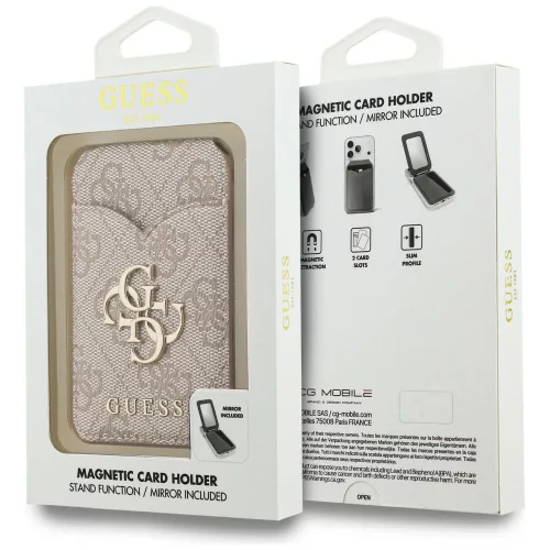 Guess 4G Stand & Mirror Magsafe kártyatartó és állvány, pink (GUWMSMIP4GP)