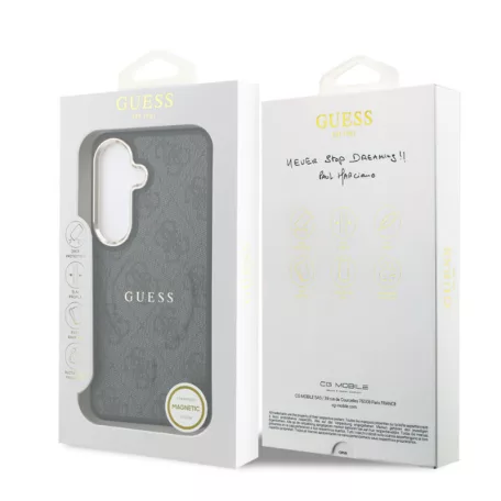Guess PU Leather Gold Frame MagSafe Samsung S947 Galaxy S26 Plus hátlapvédő tok fekete (GUHMS26MP4MSEGCK)