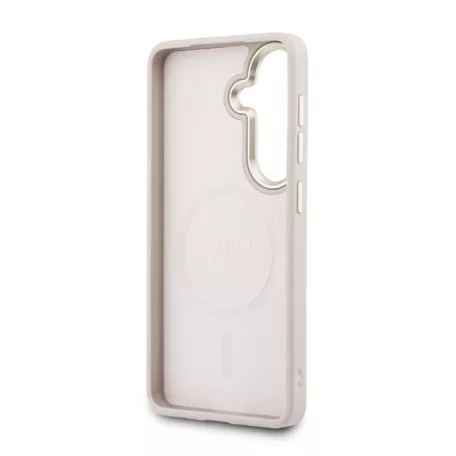 Guess PU Leather Gold Frame MagSafe Samsung S947 Galaxy S26 Plus hátlapvédő tok pink (GUHMS26MP4MSEGCP)