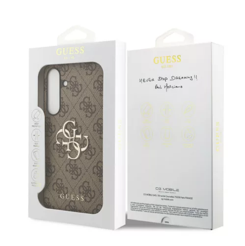 Guess PU 4G Metal Logo Samsung S947 Galaxy S26 Plus hátlapvédő tok barna (GUHCS25S4GMGBR)