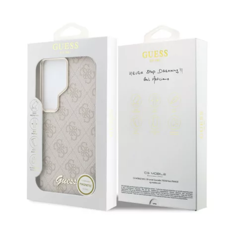 Guess PU 4G Metal Logo Samsung S942 Galaxy S26 hátlapvédő tok pink (GUHCS26S4GMGPI)