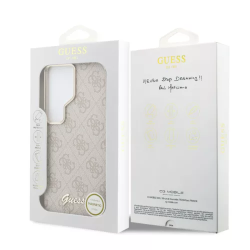 Guess PU 4G Metal Logo Samsung S942 Galaxy S26 hátlapvédő tok pink (GUHCS26S4GMGPI)