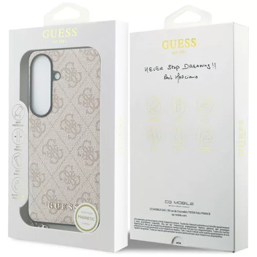 Guess 4G Classic Logo Charm MagSafe Samsung S942 Galaxy S26 hátlapvédő tok pink (GUHMS26SGF4GPI)
