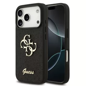   Guess PU Fixed Glitter Apple iPhone 18 Pro Max hátlapvédő tok fekete (GUHCP18XHG4SGK)