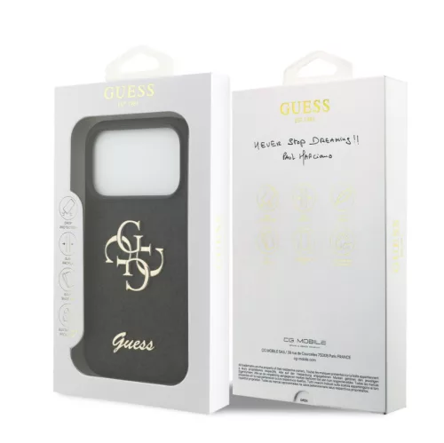 Guess PU Fixed Glitter Apple iPhone 18 Pro Max hátlapvédő tok fekete (GUHCP18XHG4SGK)