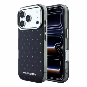   Karl Lagerfeld IML Rhinestones Allover Apple iPhone 18 Pro Max MagSafe hátlapvédő tok fekete (KLHCP18X6HCRDKLK)