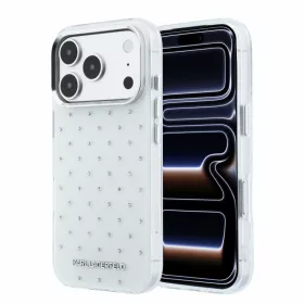   Karl Lagerfeld IML Rhinestones Allover Apple iPhone 18 Pro MagSafe hátlapvédő tok fehér (KLHCP18L6HCRDKLK)