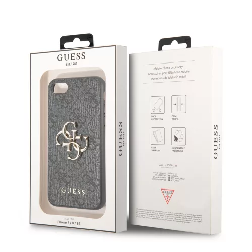 Guess Apple iPhone 18 Pro PU 4G Metal Logo hátlapvédő tok fekete (GUHCP18L4GMGGR)
