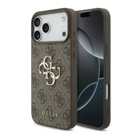   Guess Apple iPhone 18 Pro PU 4G Metal Logo hátlapvédő tok barna (GUHCP18L4GMGBR)