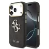 Guess Apple iPhone 18 Pro PU Leather 4G Metal Logo Gold Frame hátlapvédő tok fekete (GUHCP18L4GMGCGR)