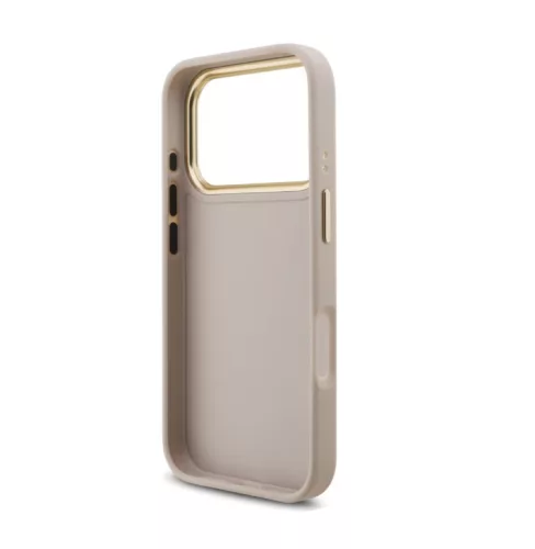 Guess Apple iPhone 18 Pro PU Leather 4G Metal Logo Gold Frame hátlapvédő tok pink (GUHCP18L4GMGCPI)