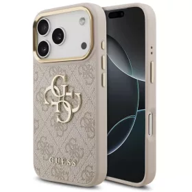   Guess Apple iPhone 18 Pro Max PU Leather 4G Metal Logo Gold Frame hátlapvédő tok pink (GUHCP18X4GMGCPI)