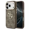 Guess Apple iPhone 18 Pro PU Leather 4G Metal Logo Gold Frame hátlapvédő tok barna (GUHCP18L4GMGCBR)